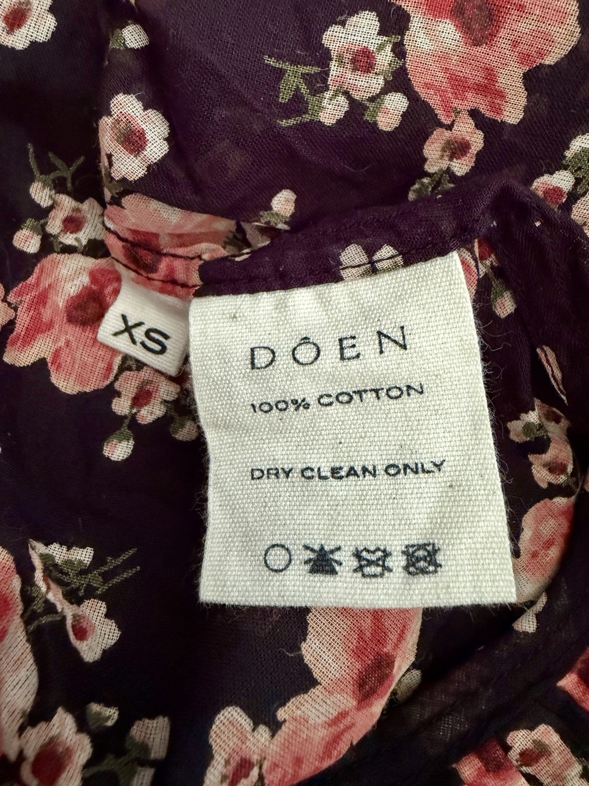 NWT Doen Viola Top in Black Poppy XS