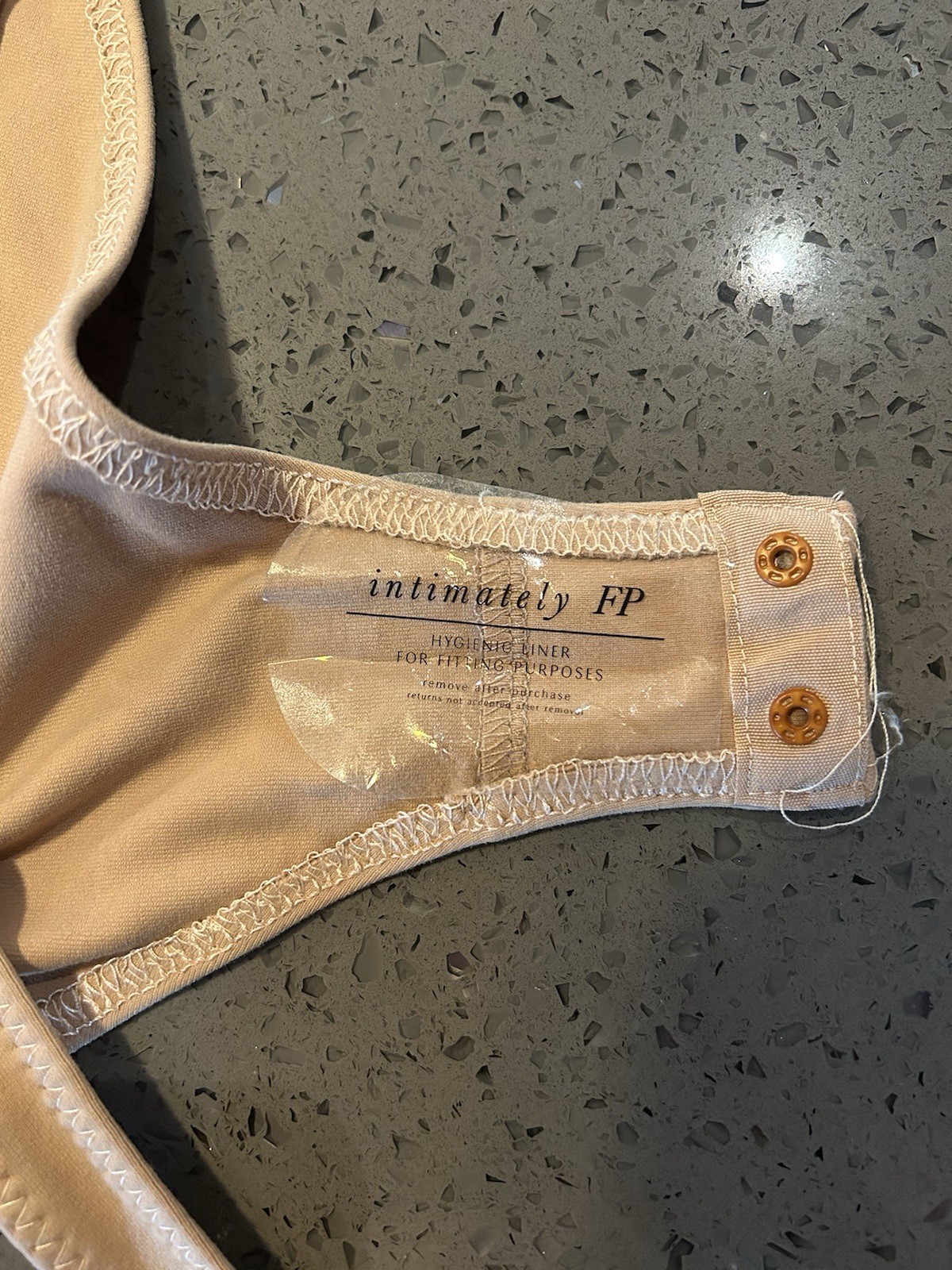 Free People Intimately Ruffled Bodysuit Light Sand Women’s M BRAND NEW UNWORN