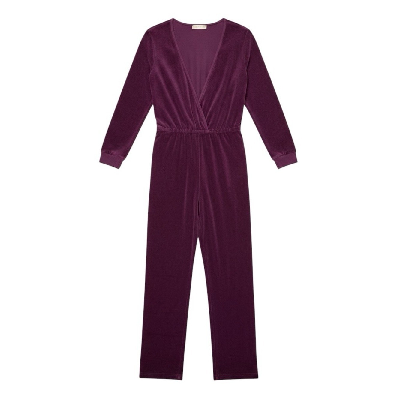 Suzie Kondi Velour Jumpsuit Size Small Dark Magenta Boysenberry NEW