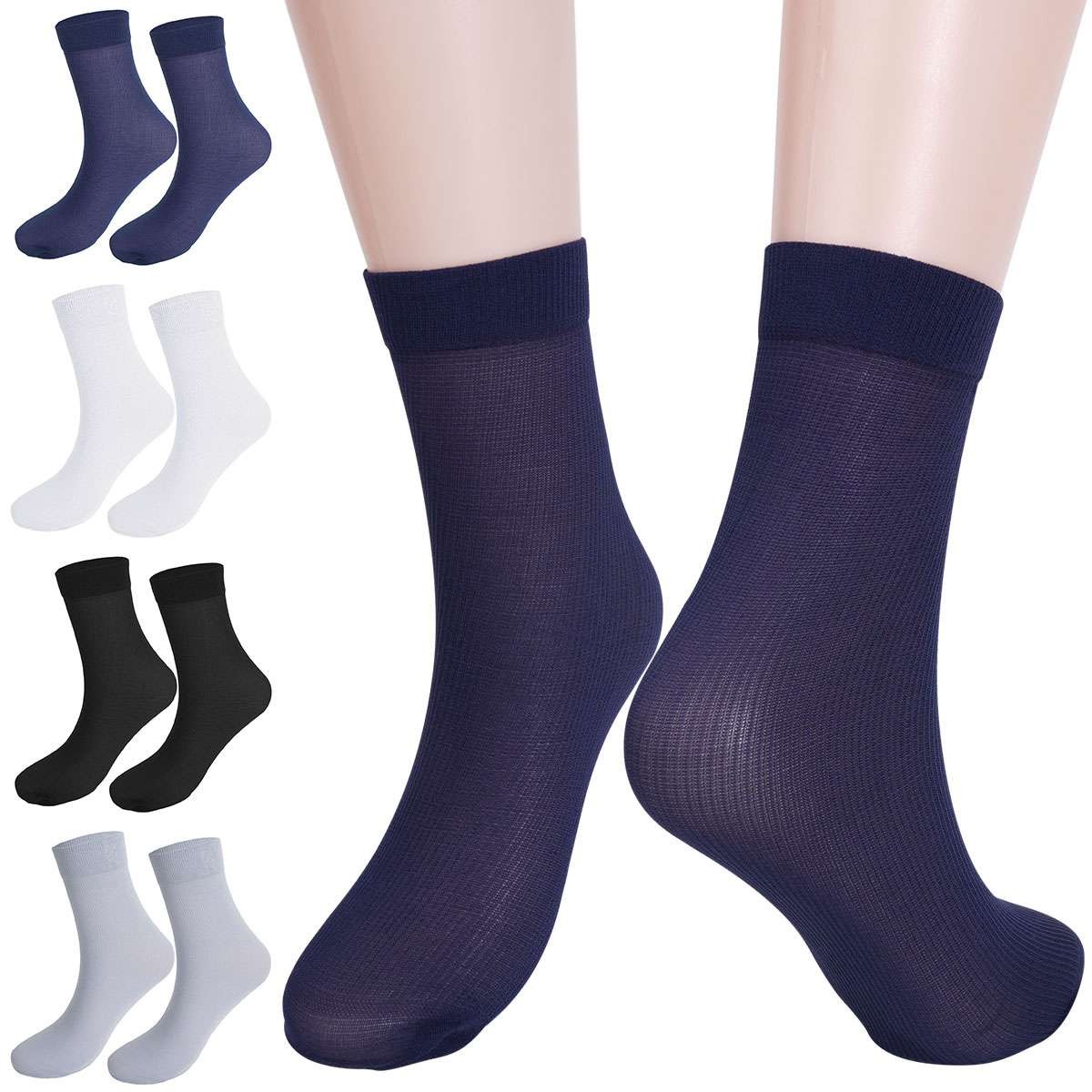10 Pairs Set Men Summer Thin Sheer Silk Evening Transparent Dress Business Socks