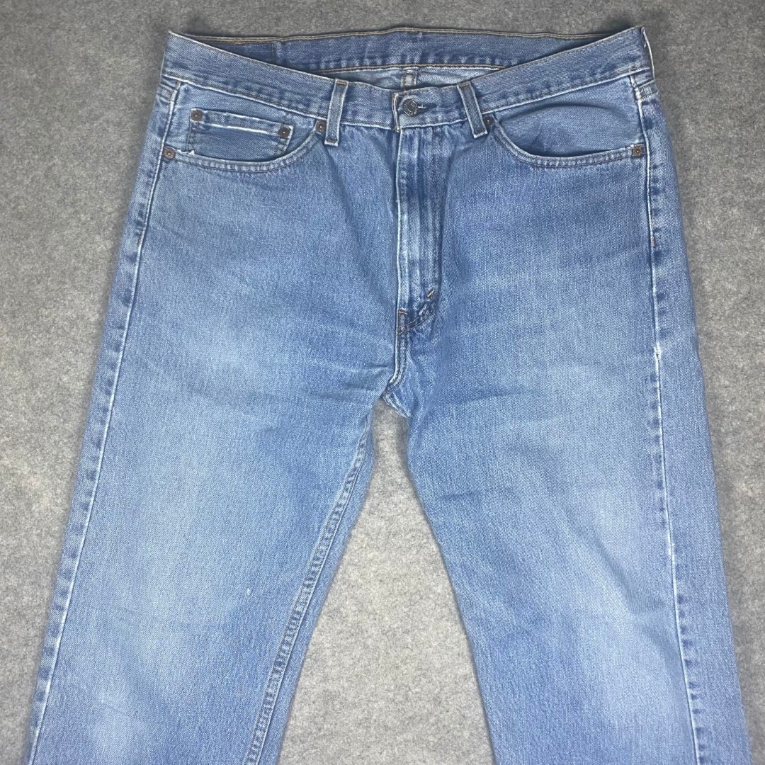 Levi Strauss 505 Mens W36 L32 Blue Denim Straight Fit Jeans Pants