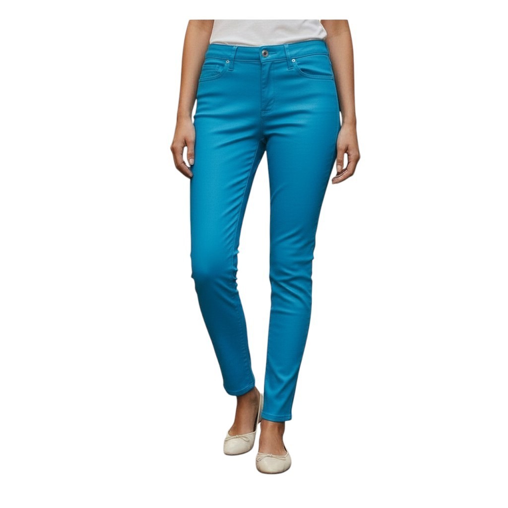 Uniq Jeans Skinny Coated Waxed Womens Small Blue Green Teal Indie Sleaze Moto