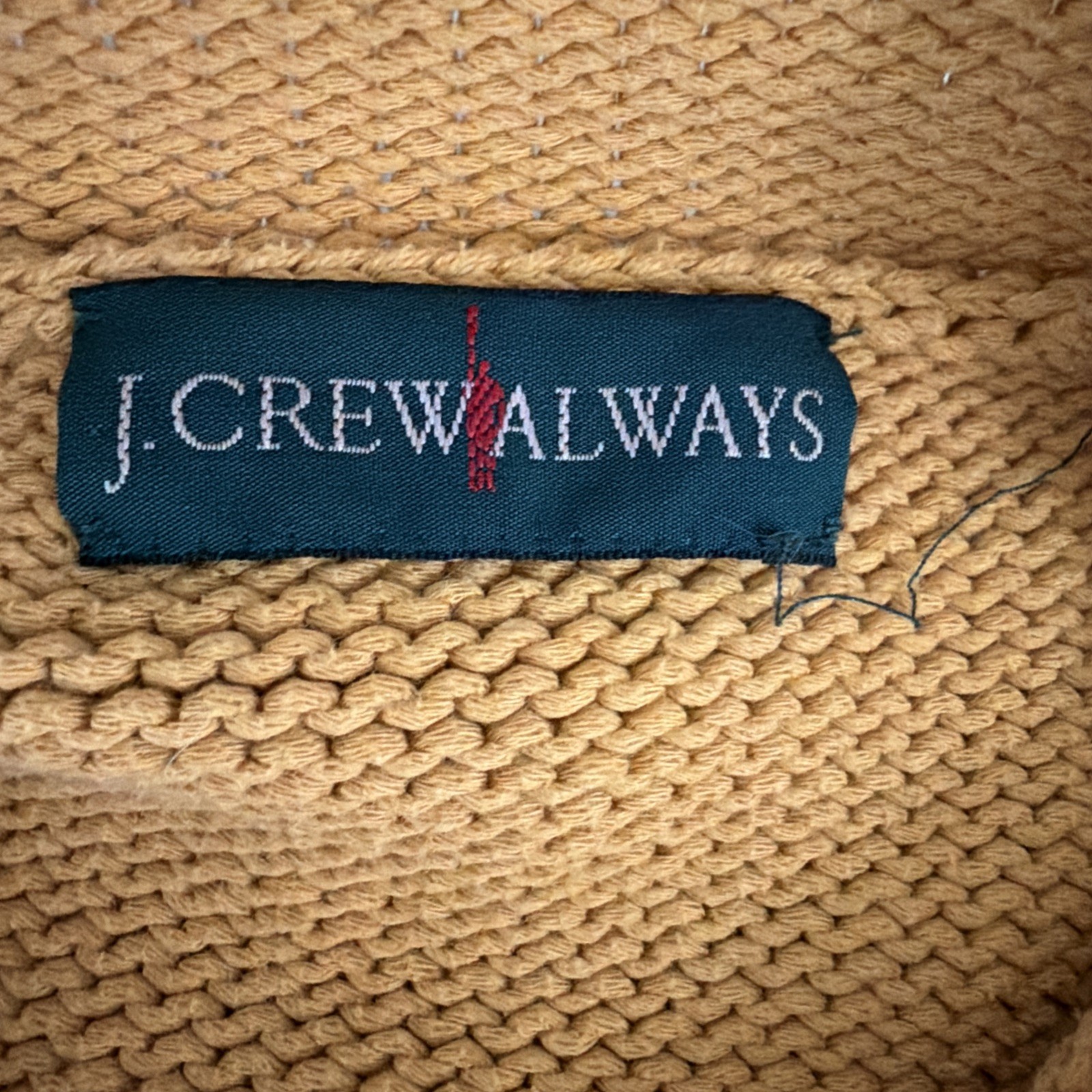 J.Crew Always Roll Mock Neck Shaker Stitch Cotton Blend Sweater Yellow Size Larg