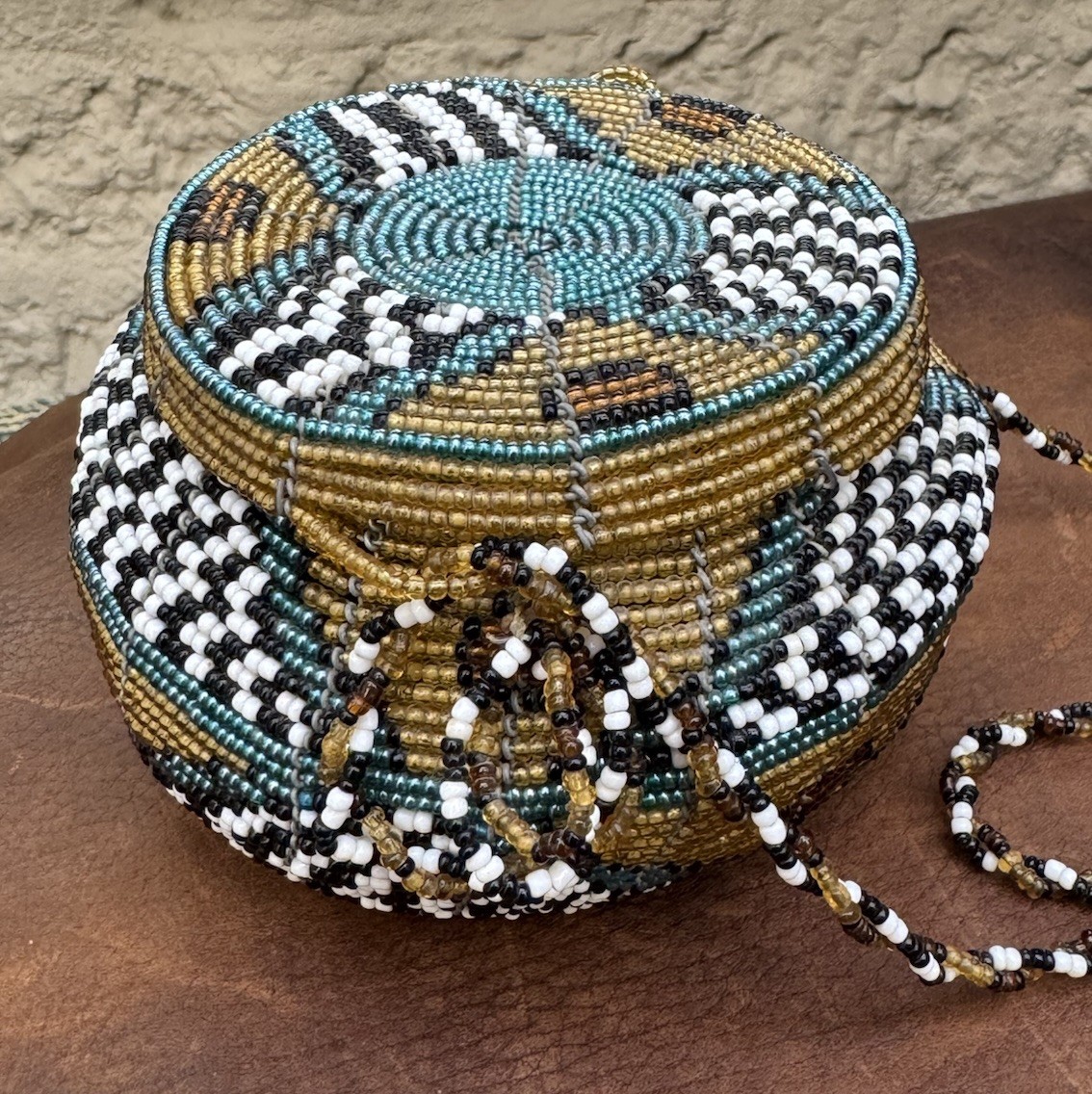 Vintage Seed Bead/Woven Wire Basket Purse with Beaded Strap – Handcrafted