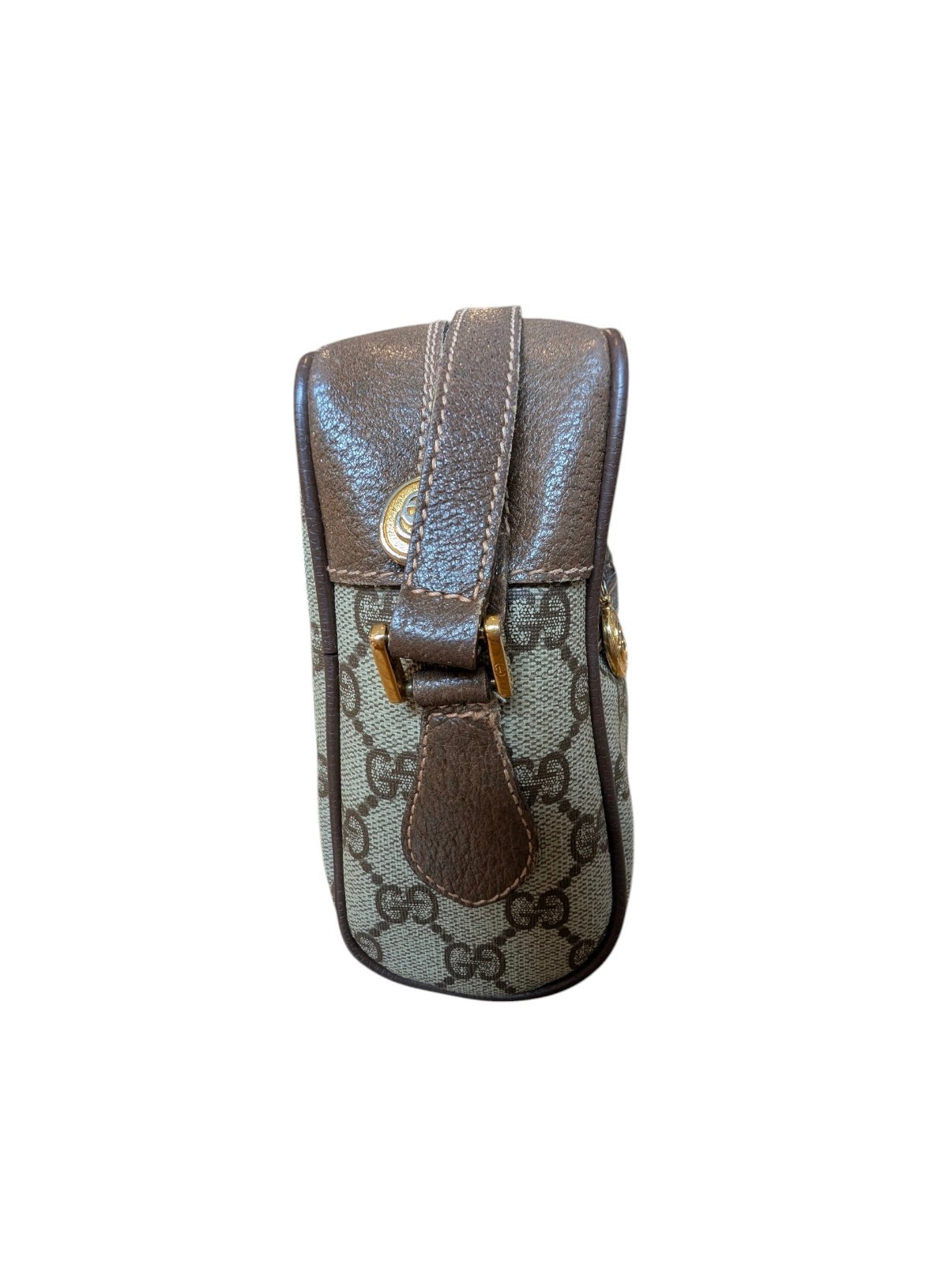 Gucci GG Monogram Web Stripe Small Crossbody Bag Zip, Adjustable Strap