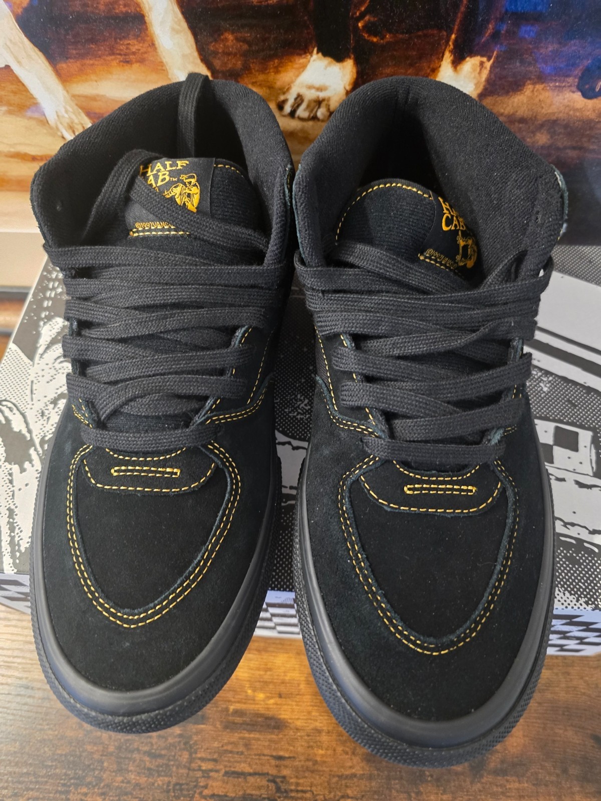 Vans Skate Half Cab Black Mustard VN0A5FCDBLN Men’s Size 12 US Shoes NEW SKATE