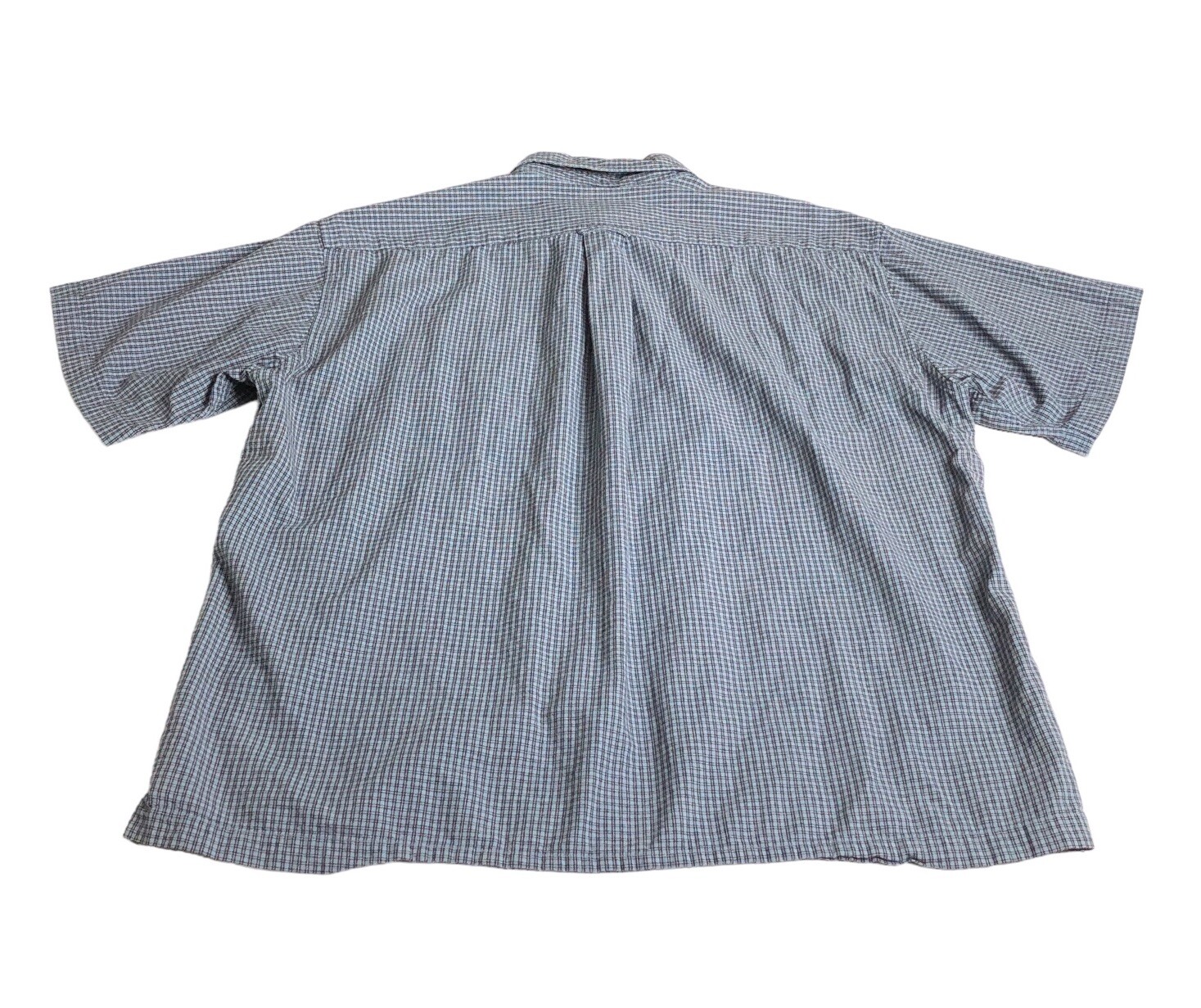 J Crew Shirt Men L Blue Plaid Short Sleeve Cotton Short Sleeve Button Y2K Preppy
