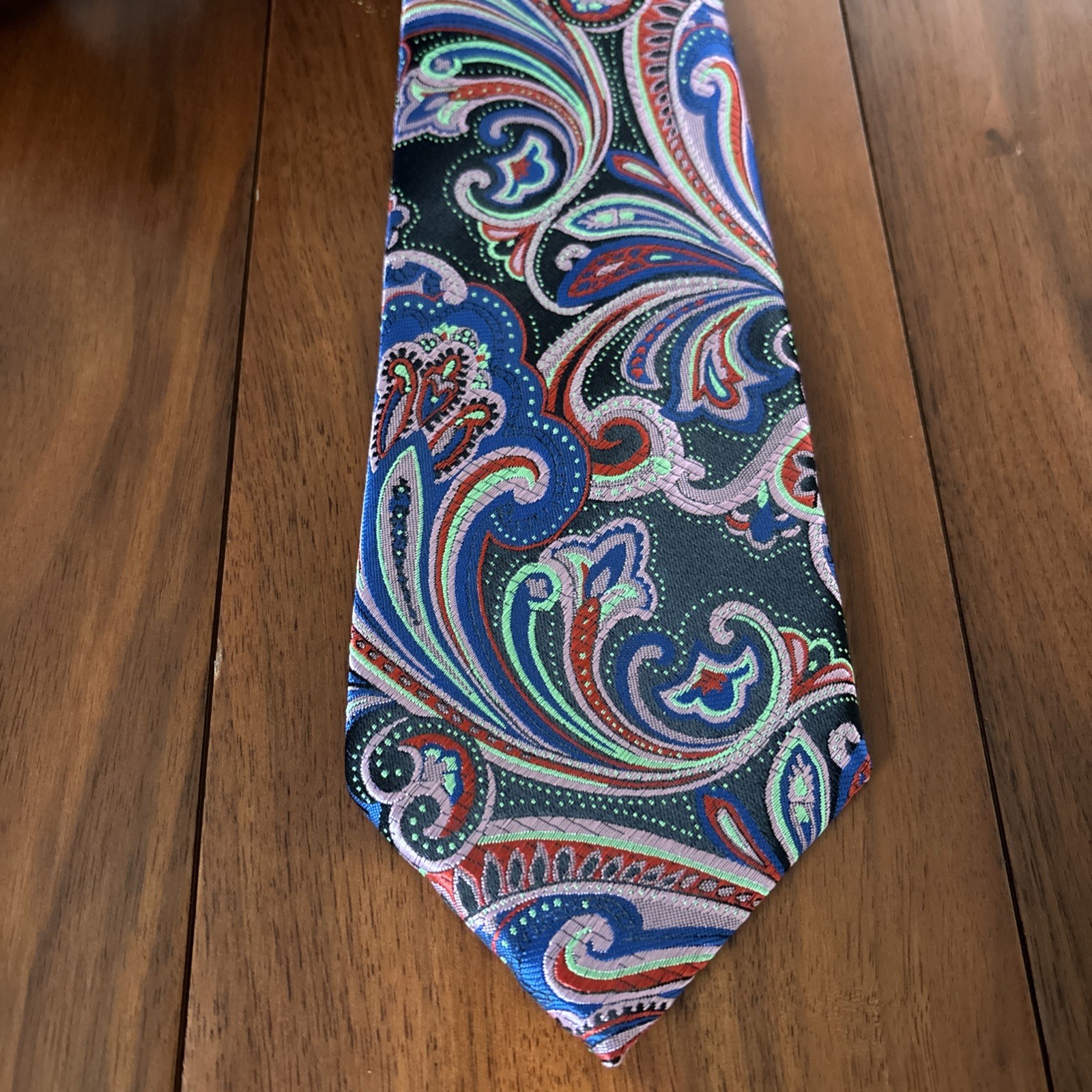 Hi-Tie Mens Silk Blue Pink Paisley Neck Tie Classic Formal 60×3.25”