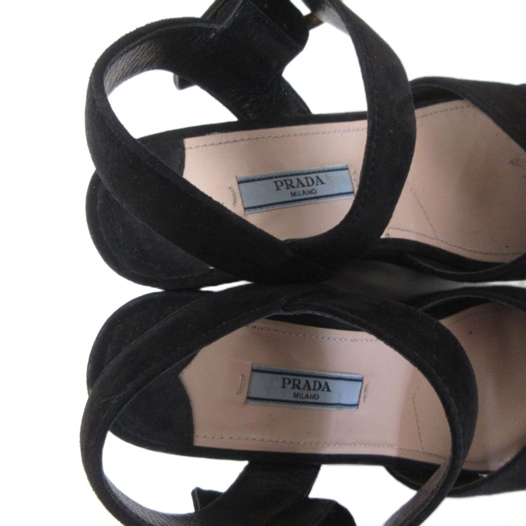 Prada Platform Sandals Suede Black Women’s Size EU35/US5