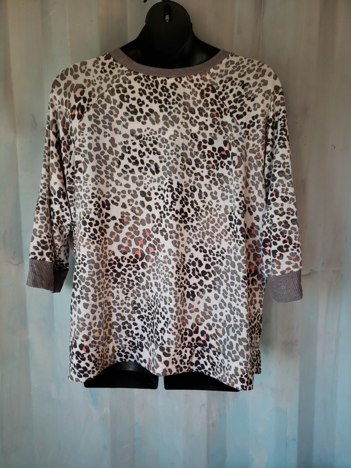 Secret Treasures PJ Top Size L – 3X Gray Multi Color Stripes or Animal Print