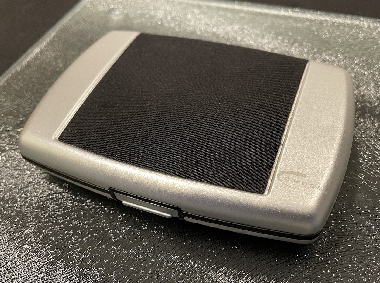 AT Cross Aluminum ABS Plastic Business Card Case AC108-1 – Silver/Black