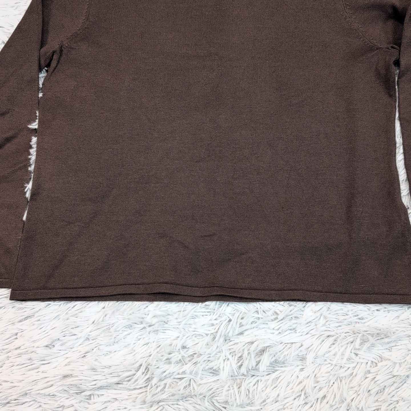 Vintage Pursuits Ltd. Shirt Womens L Petite Brown Silk Top Soft Comfort Preppy