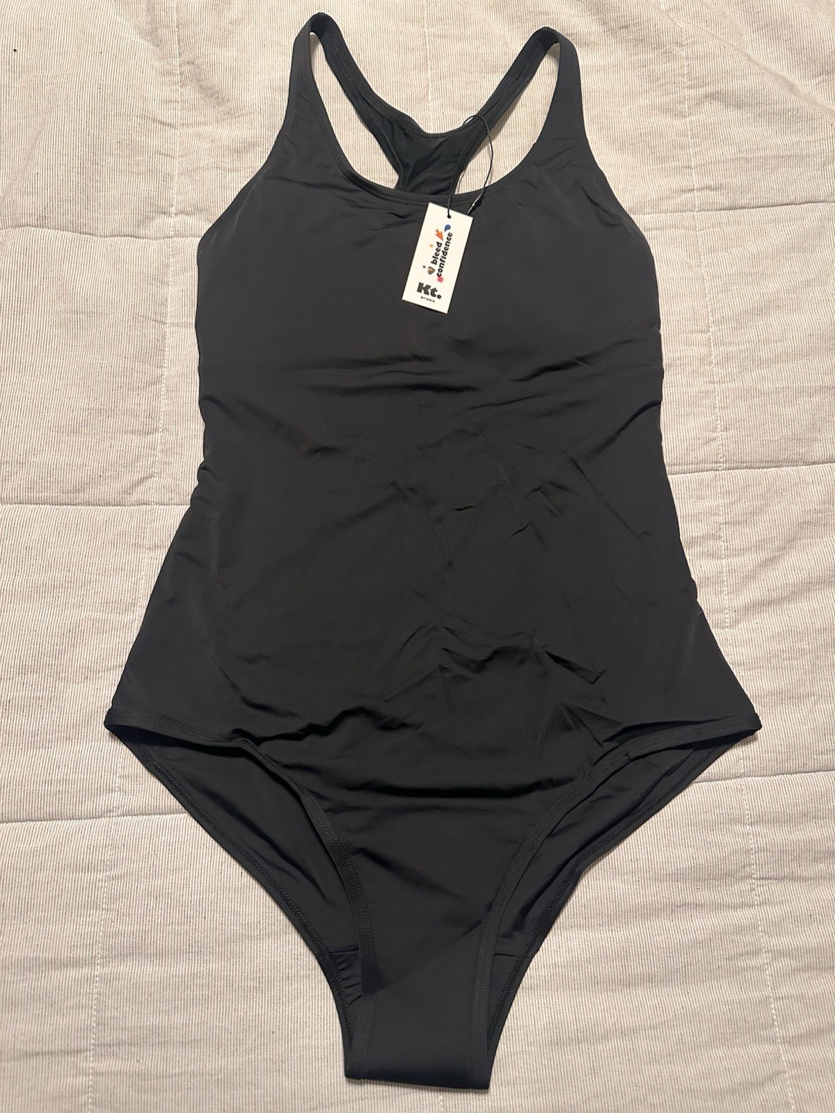 Knix KT Teen Period Sport Swimwear UPF 50+ Fabric Black One Piece Size Large