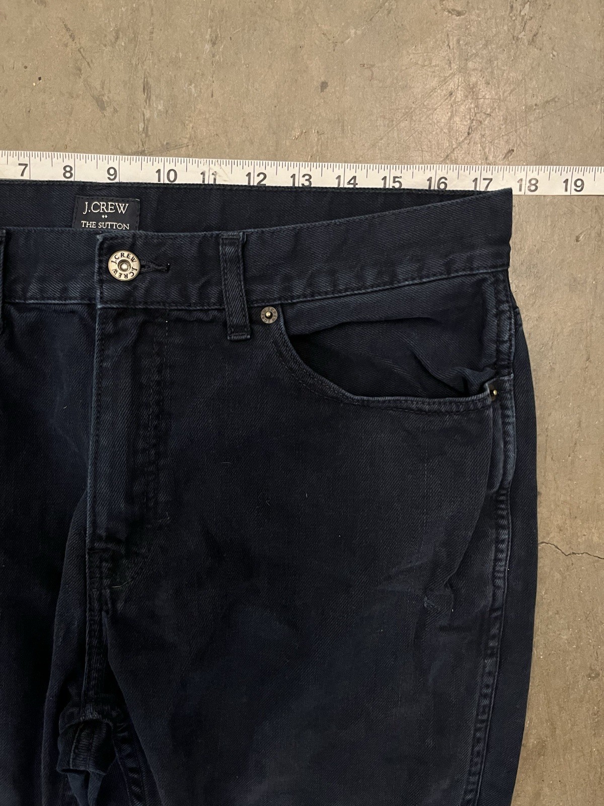 J Crew The Sutton Pants Men 34×30 Blue Herringbone Smart Casual Office City