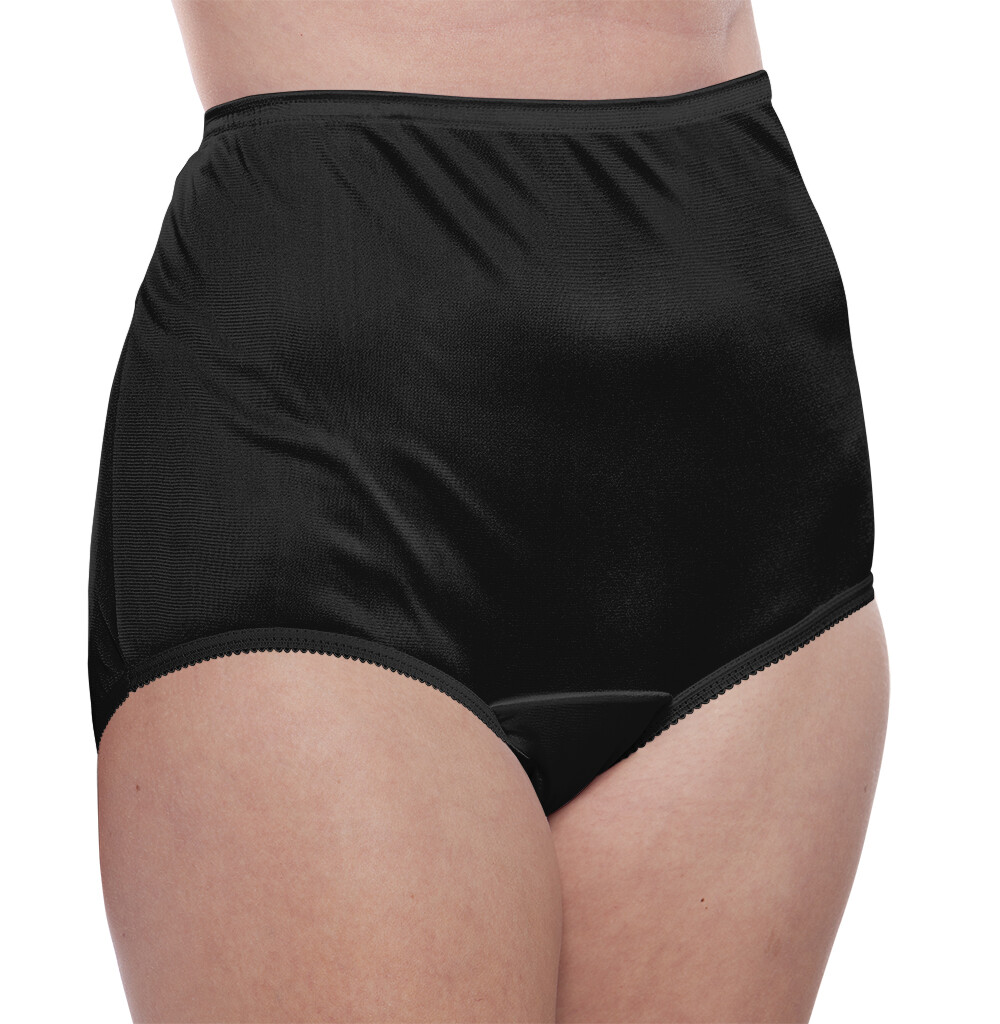 Women’s Classic, Nylon, Full Coverage Brief Panty 4 Pack by Teri Lingerie