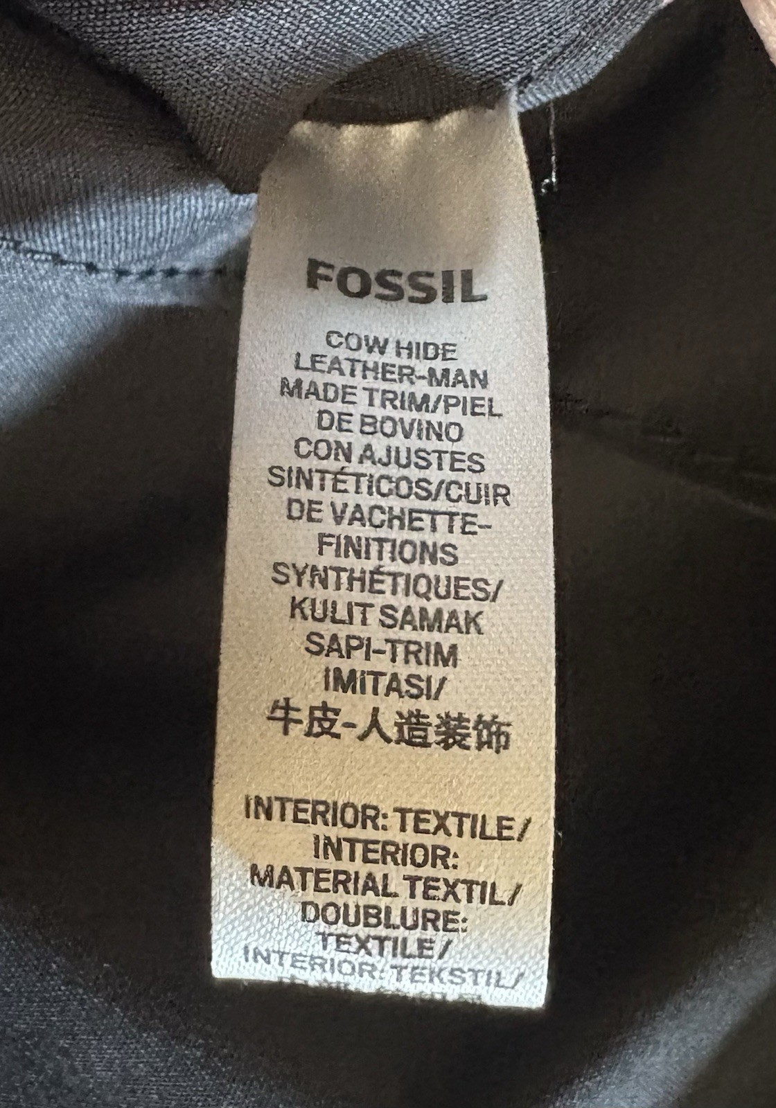 Fossil Black Leather Backpack Gold Hardware Zip Closure Pockets