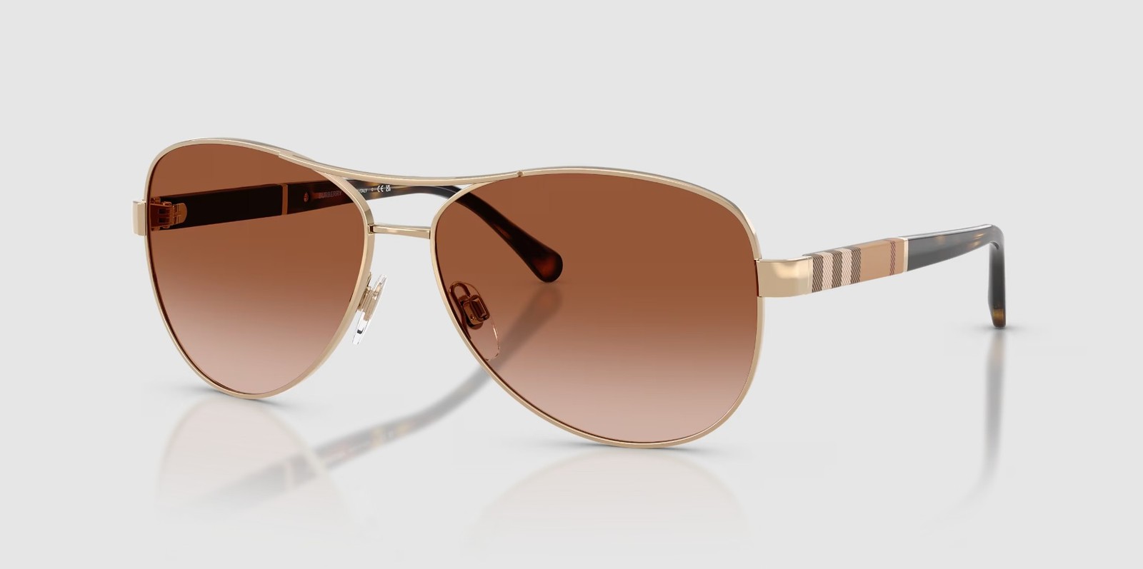 BURBERRY BE3080 114513 Light Gold Brown Gradient 59 mm Women’s Sunglasses