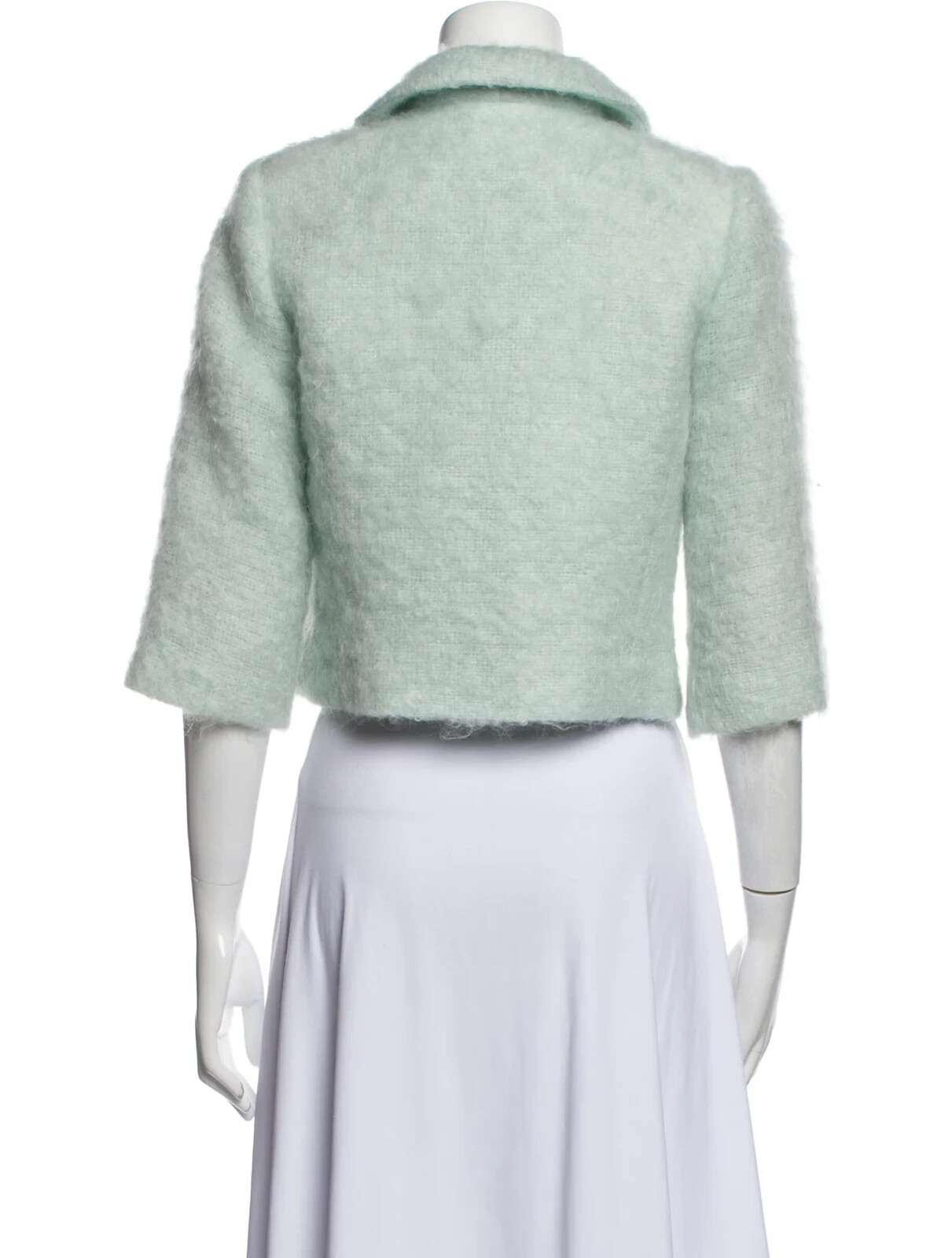 Milly New York Fresh light Mint Green Mohair Wool 3/4 sleeve Jacket Sz 2