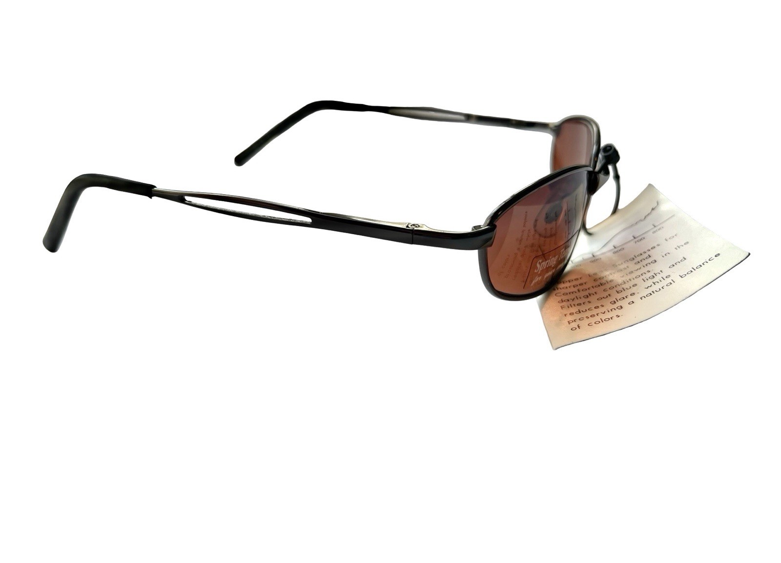 Vintage NOS Copper Lens Driving Sunglasses Spring Hinge UV400 Y2K Unisex New