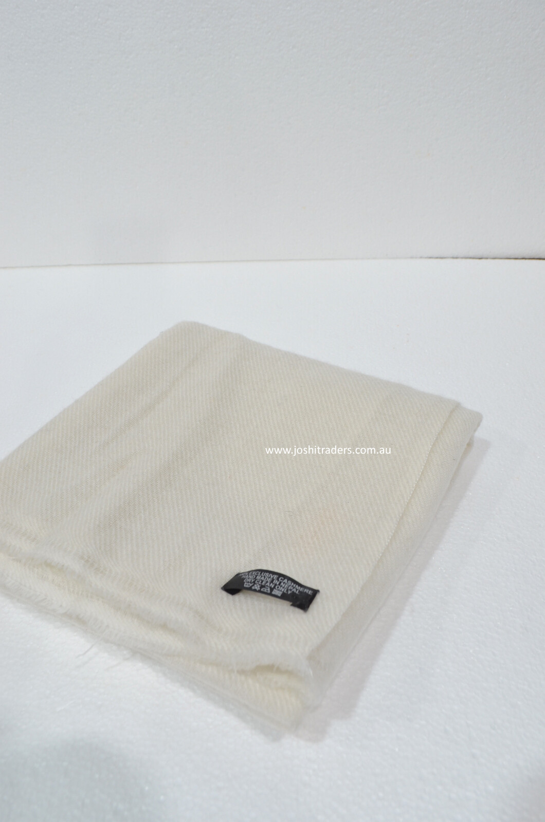 White Cashmere Scarf Shawl Stole Wrap Throw 100% Pashmina Nepalese Handmade