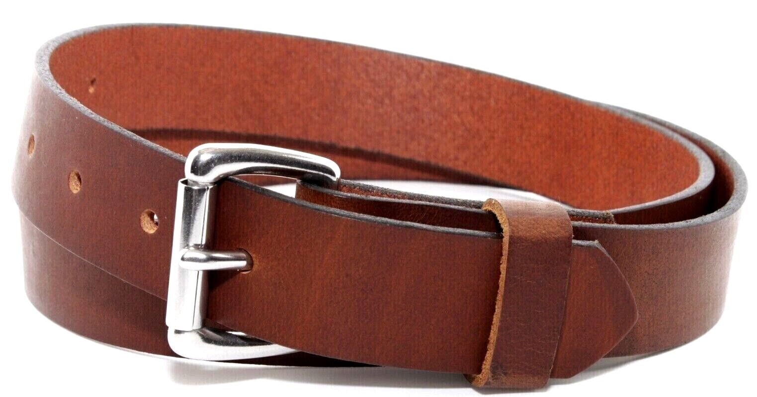 MEN’S GENUINE BUFFALO LEATHER BELT HEAVY DUTY WORK DRESS 1 1/2 _AMISH MADE_1.5″