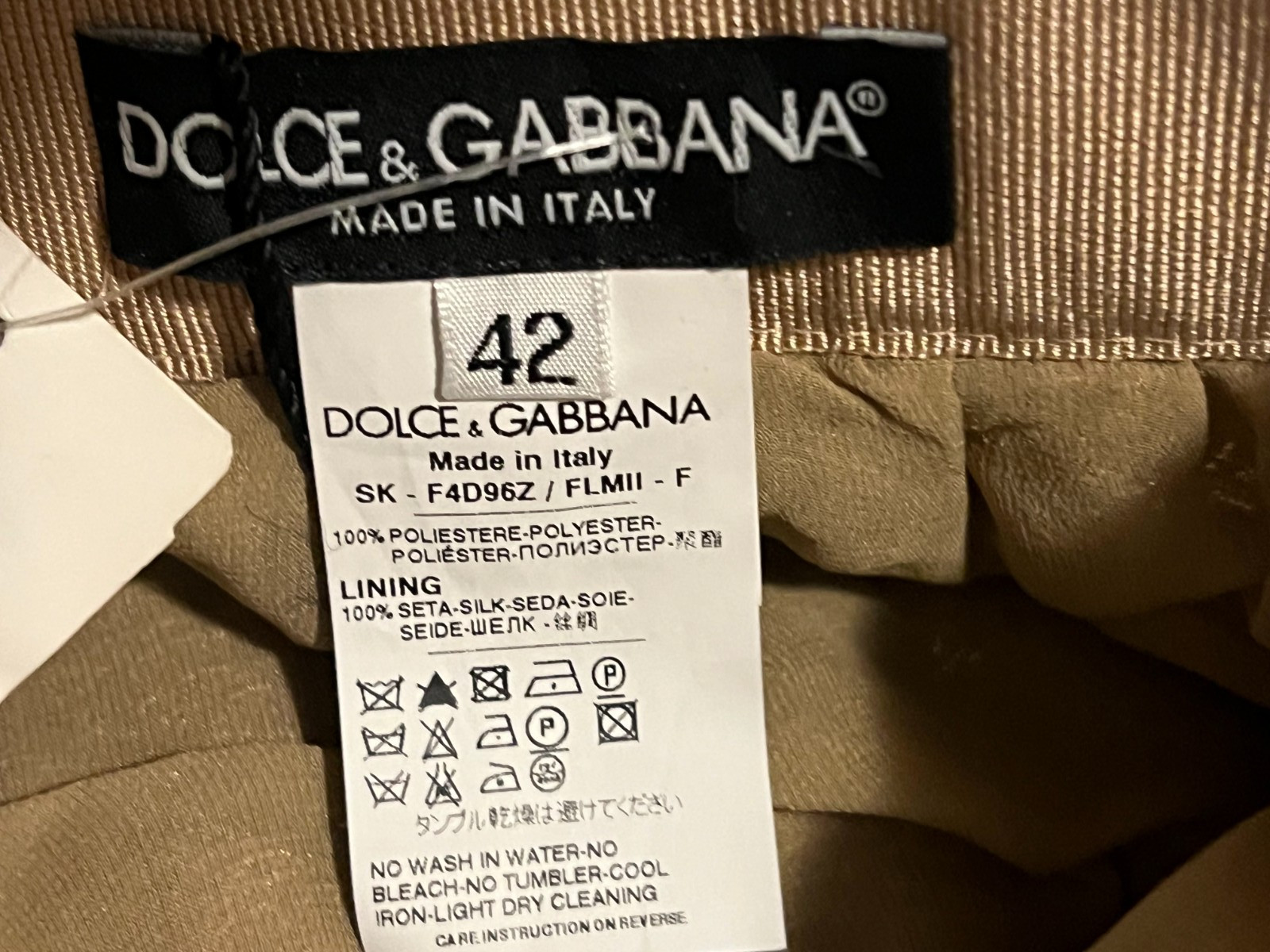 Dolce & Gabbana Short Skirt Gold Sequin Brand New Size IT 42 US 8