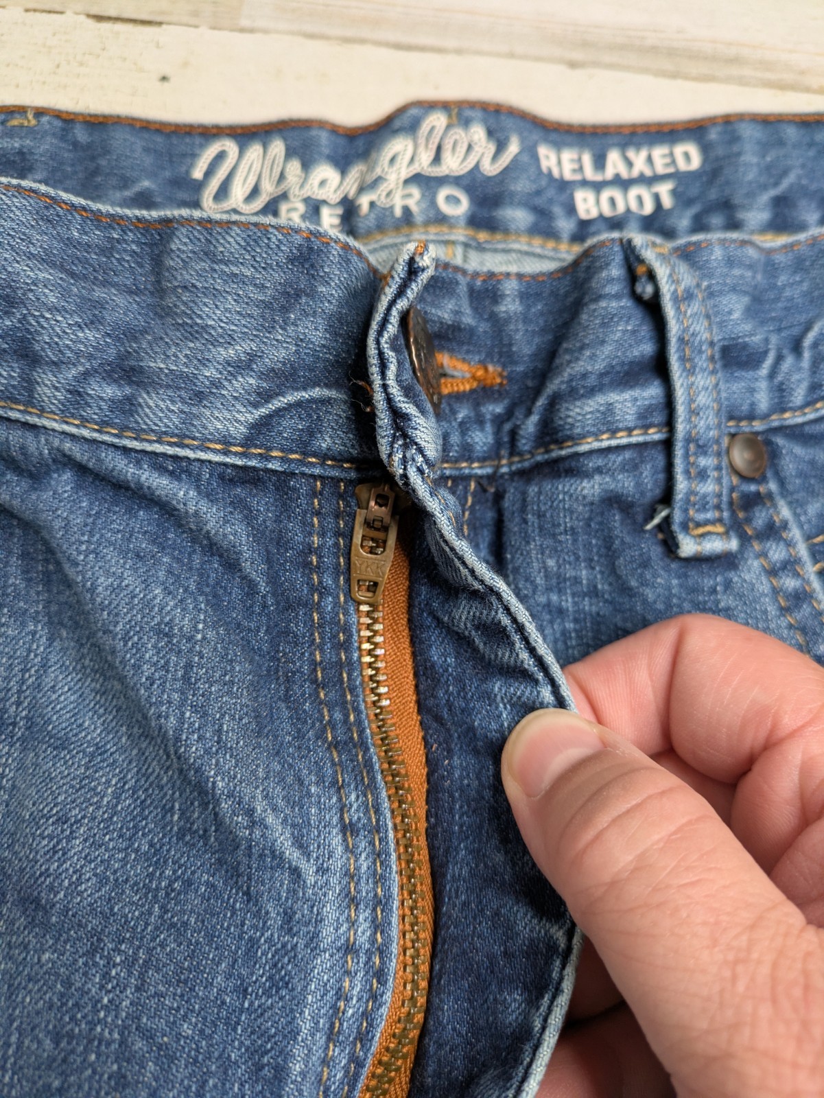 Wrangler Retro Jeans Mens 34×36 Relaxed Boot Cut Cowboy Denim Rodeo WRT20TB Blue
