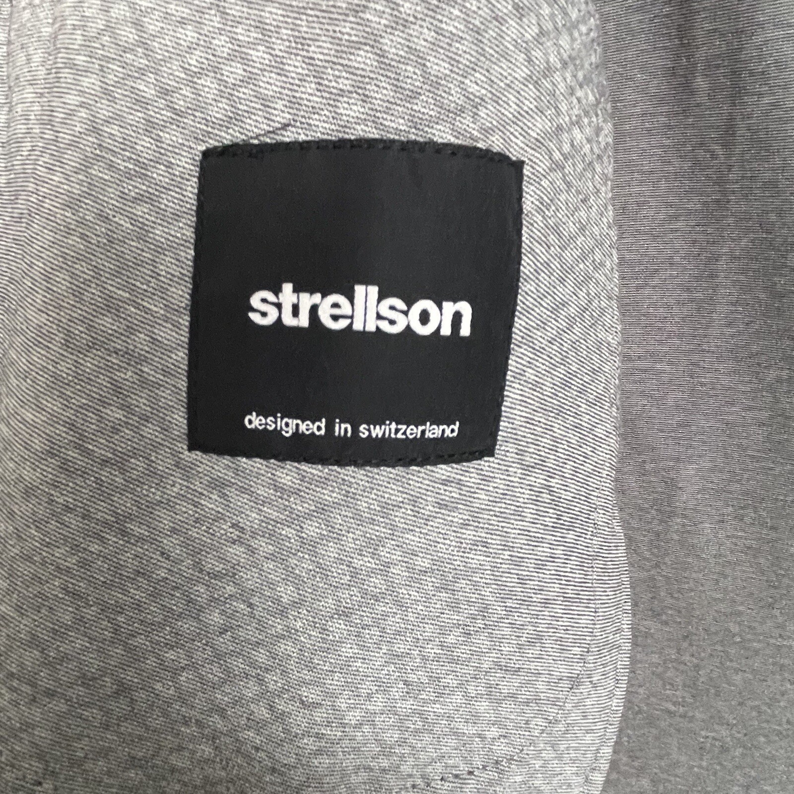 Strellson Blazer Sz EU 48 US 38 Unlined Mayden Light Gray Stretch Two Button