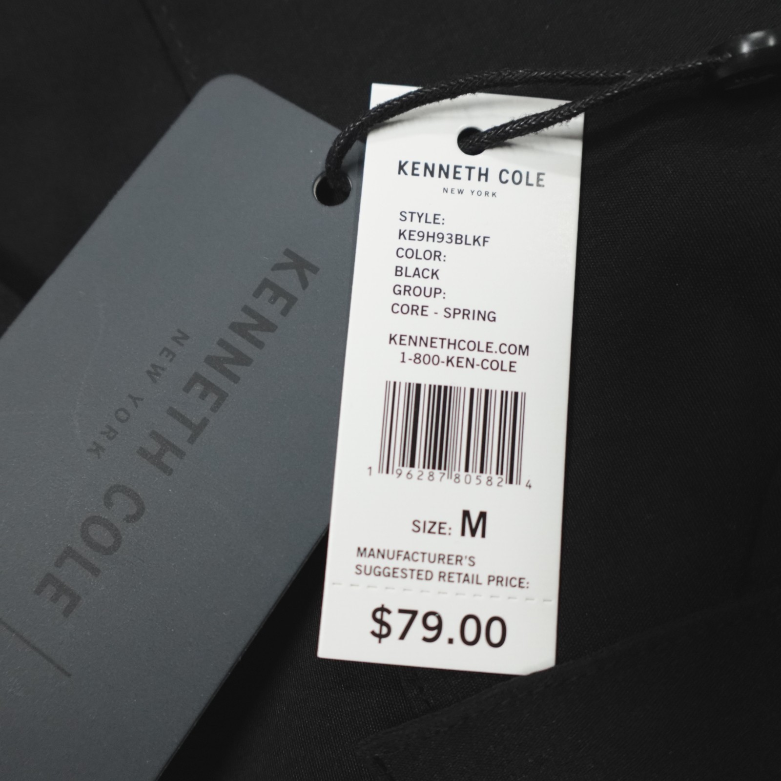 Kenneth Cole Performance Tech Jogger Cargo Tapered Woven Nylon Stretch Black