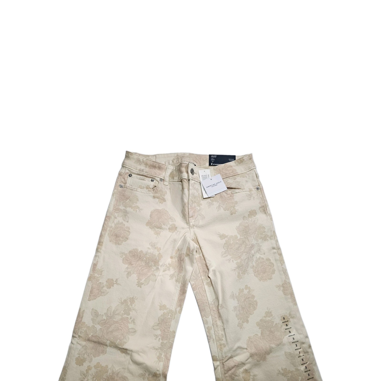 American Eagle AE Low-Rise Floral Flare Jeans Size 2