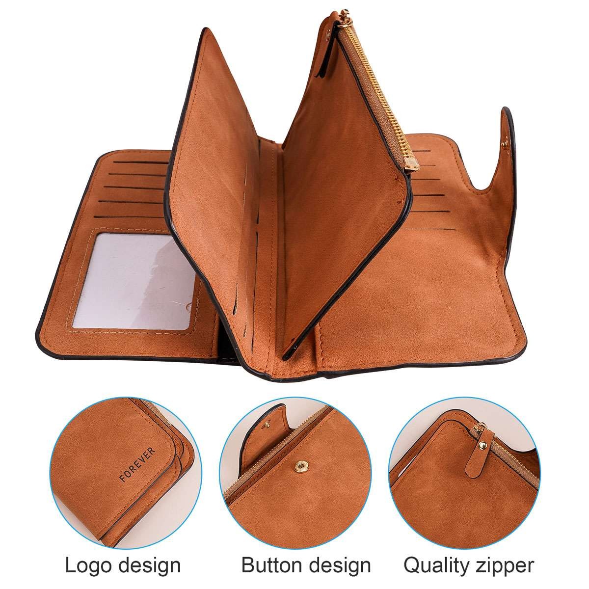 Large Capacity Women Leather Wallet Long Clutch Card Holder Purse Hasp Handbag