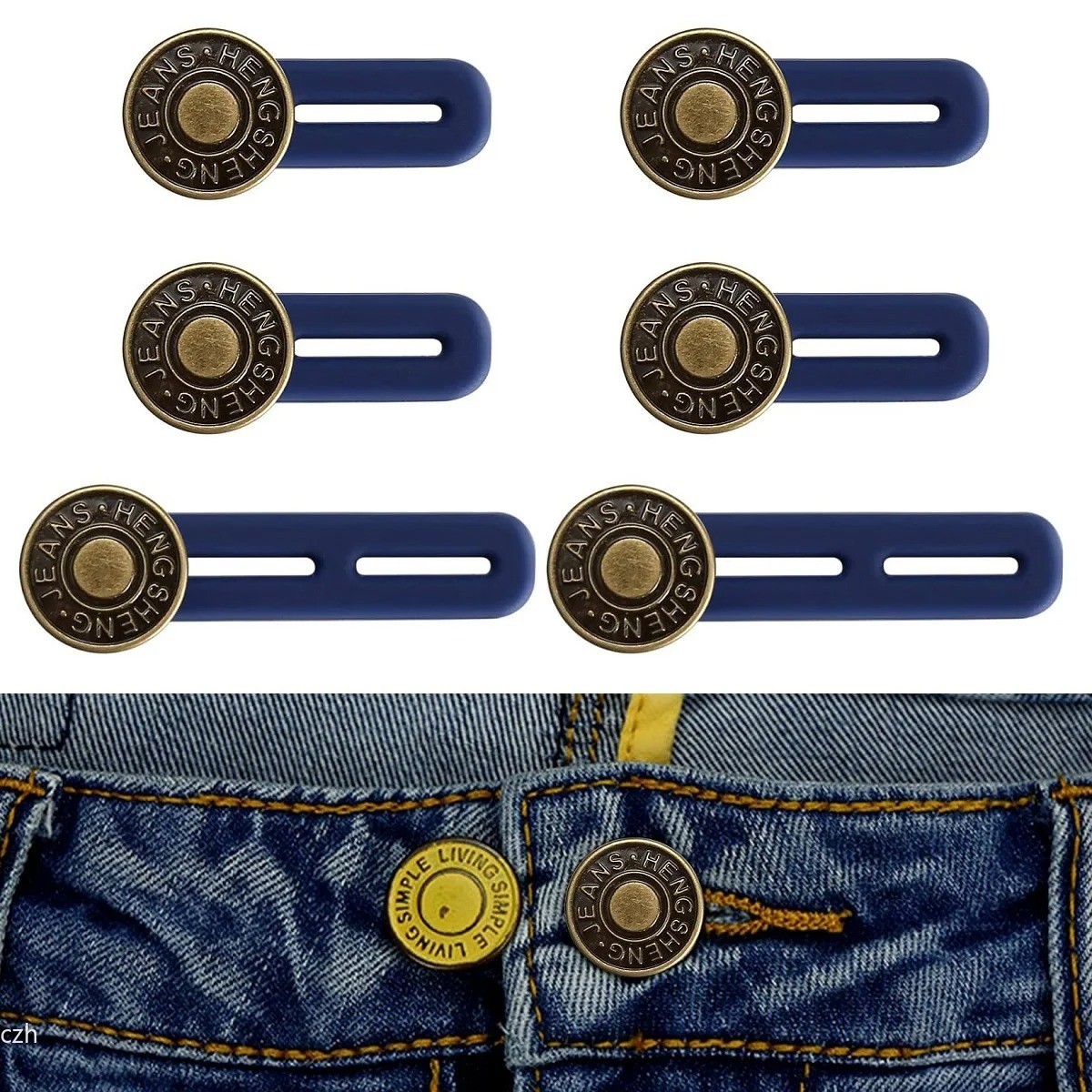 6PCS Jeans Button Extender Adjustable Waist Extender for Men Women Pants