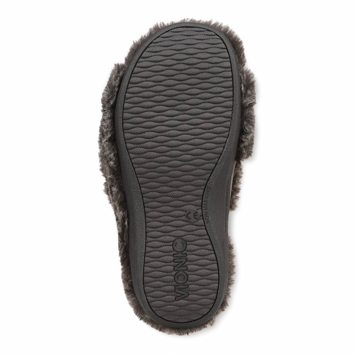 VIONIC Women Relax II Slippers, Dark Brown Fur (NEW)