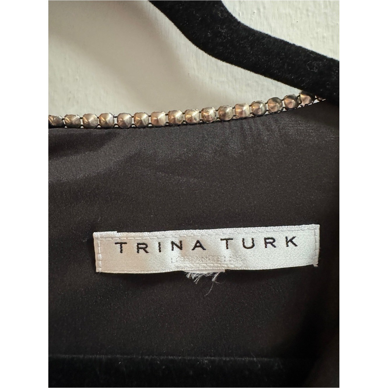 Trina Turk Black Embellished Collar Shift Dress