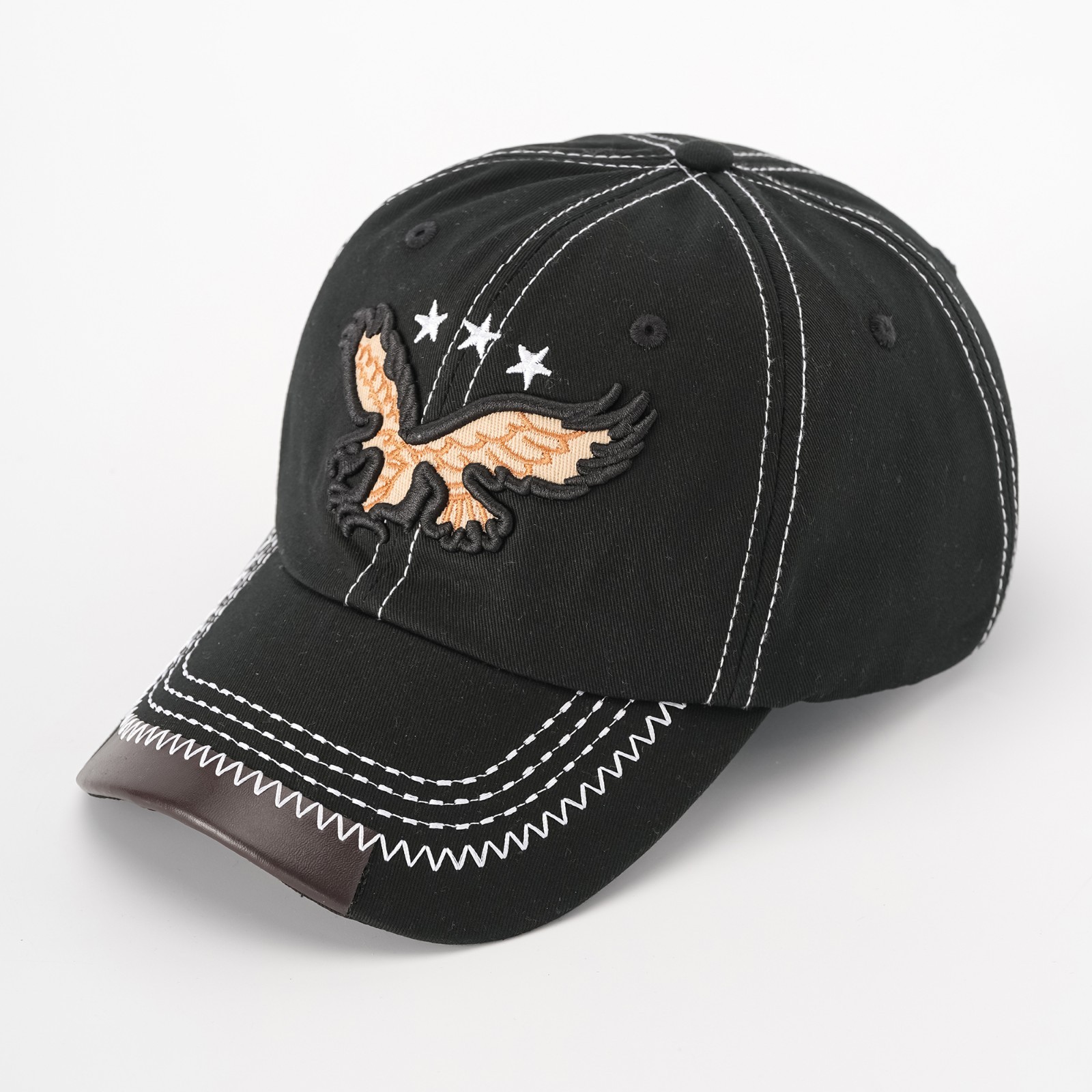 Vintage Eagle Baseball Cap, Adjustable Spandex Blend Embroidered Hat