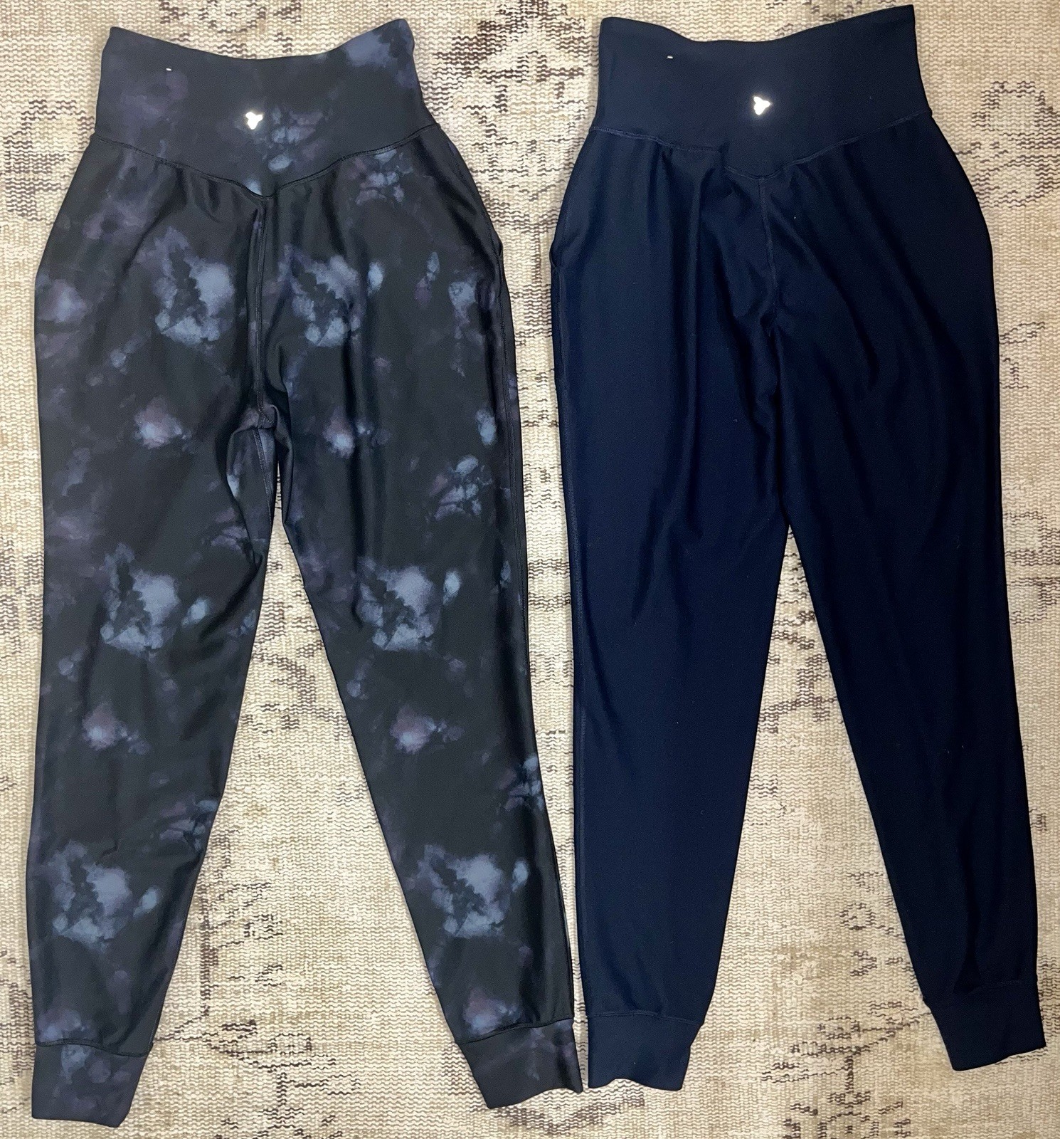 LOT of 2- Old Navy – High Rise Jogger Pants Navy & Navy Tie Dye – Sz:S Tall