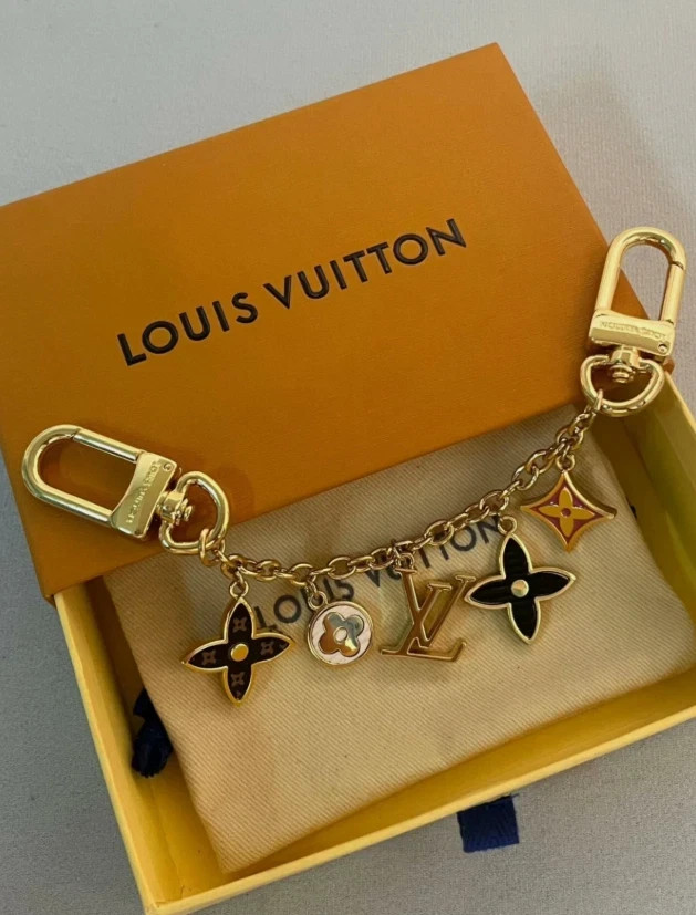LV Monogram Idylle Bag Accessory Charm Chain Key Holder Gold 🚀