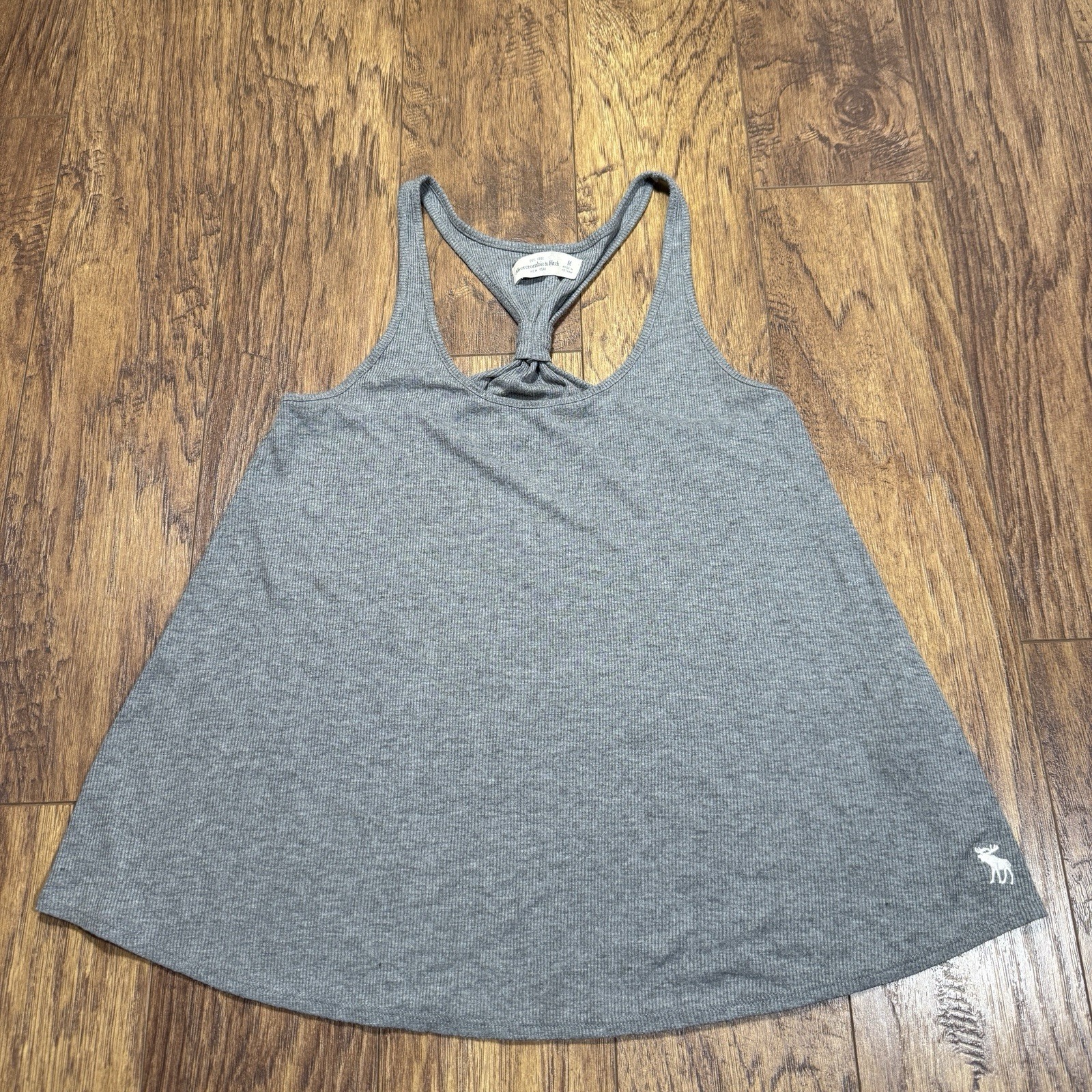 Abercrombie & Fitch Gray Ribbed Racerback Tank Top Women’s M Y2K