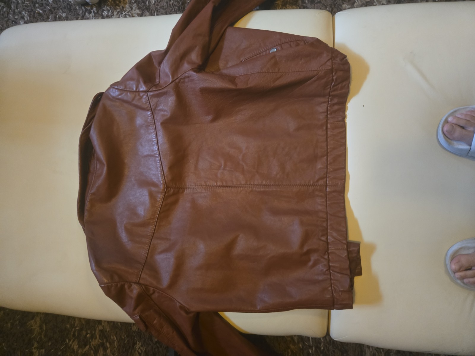 Vintage Chess King Men’s Orange Genuine Leather Jacket Size 40 (Medium)