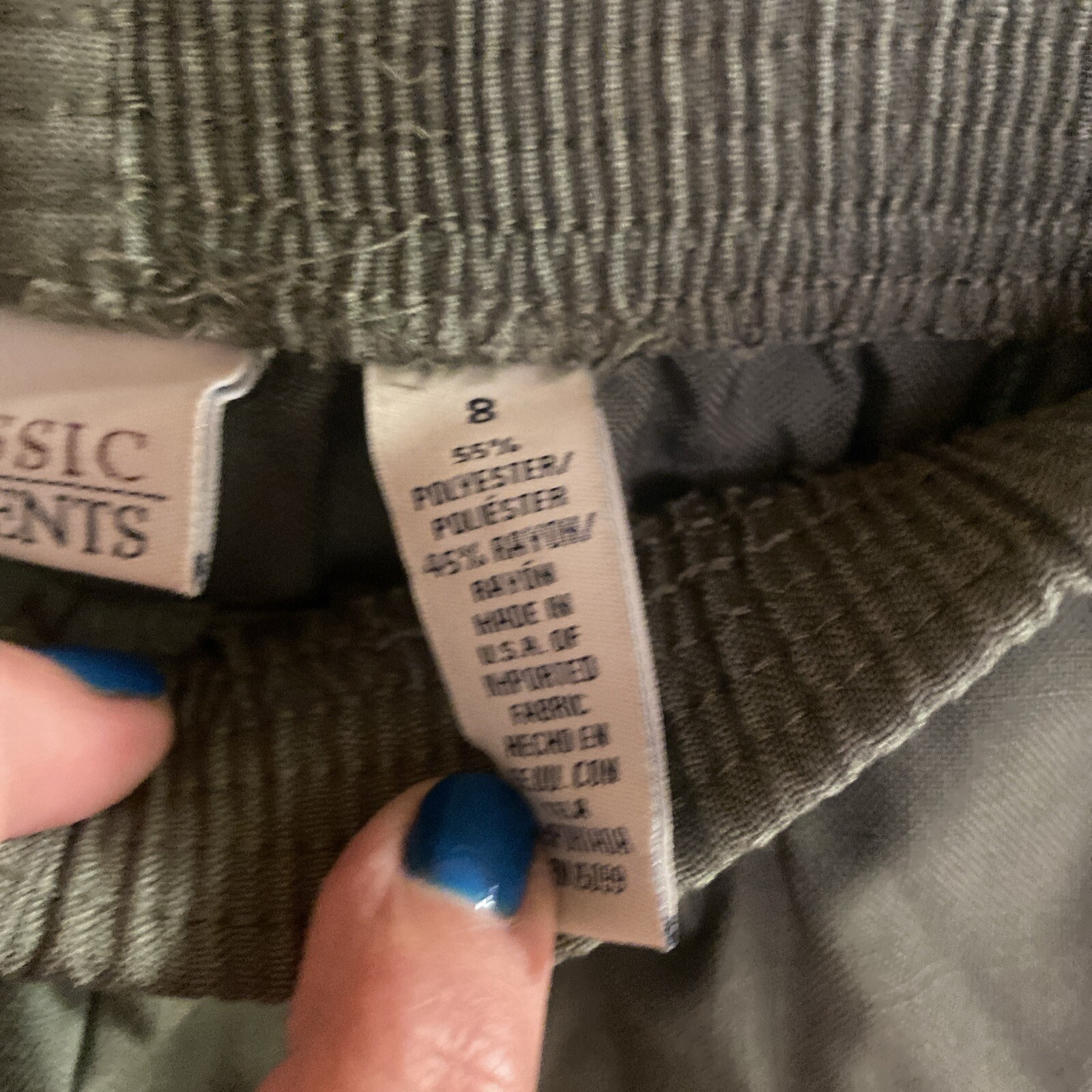 Classic Elements Women’s Pants Green 8 Short Waist 26” -30” Inseam 26 NWT