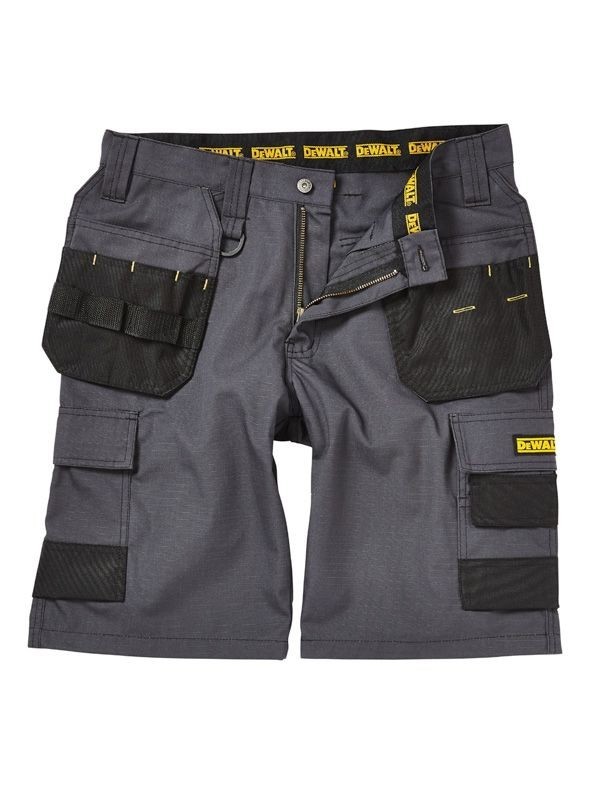 DeWALT Cheverley grey rip-stop cargo holster multi-pocket work shorts