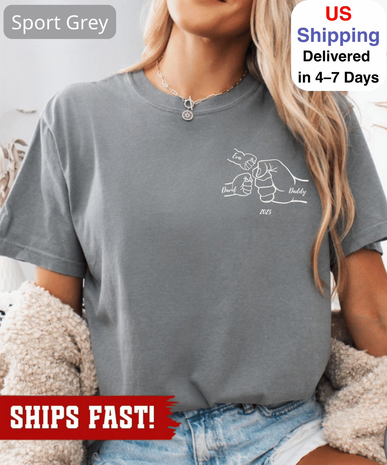Personalised T-shirt – Father’s Day Gift – 1st Fathers day – New Dad Gift- Team