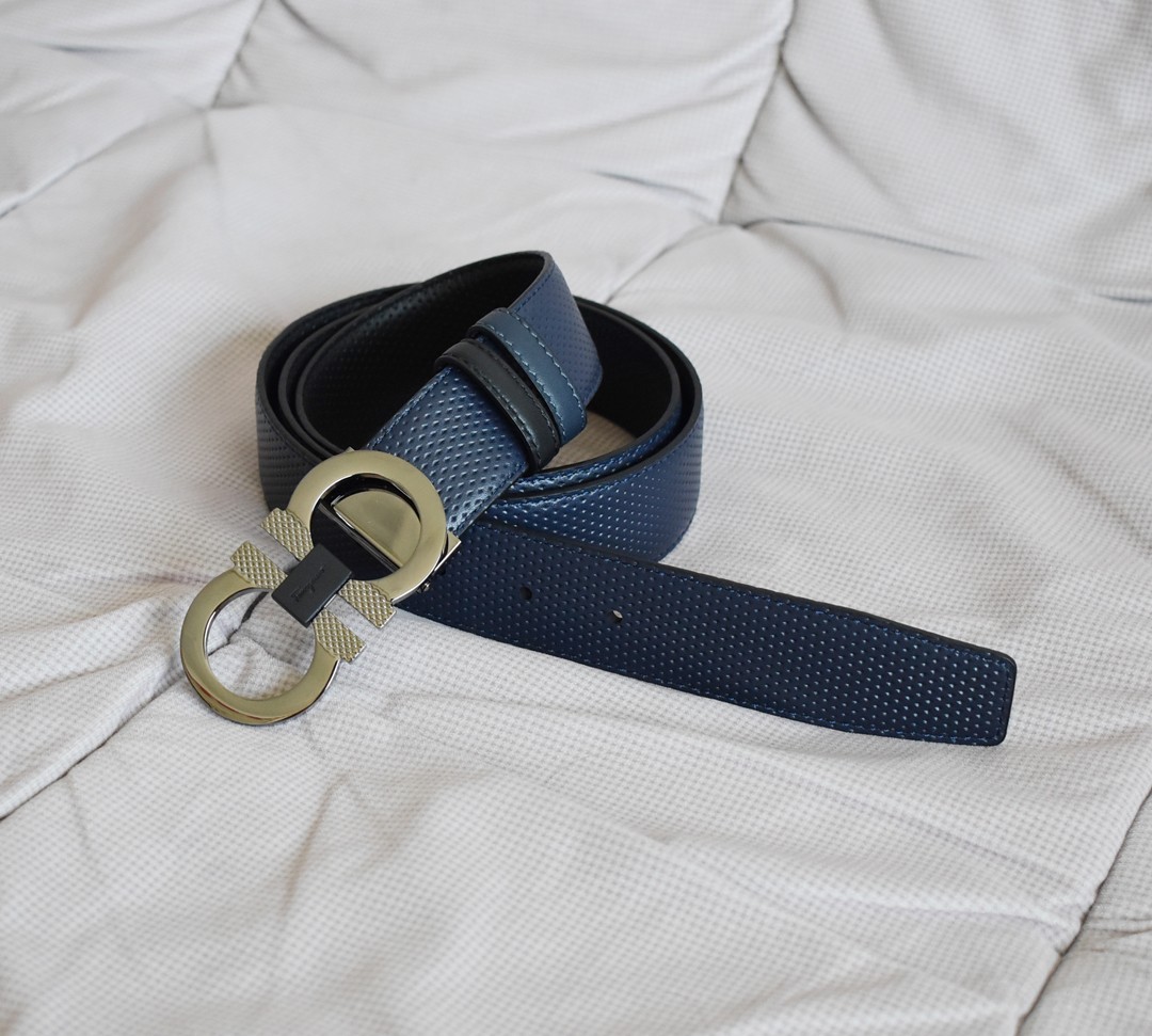 Salvatore Ferragamo Man‘s belt Reversible/adjustable Silver Gancini belt 120cm