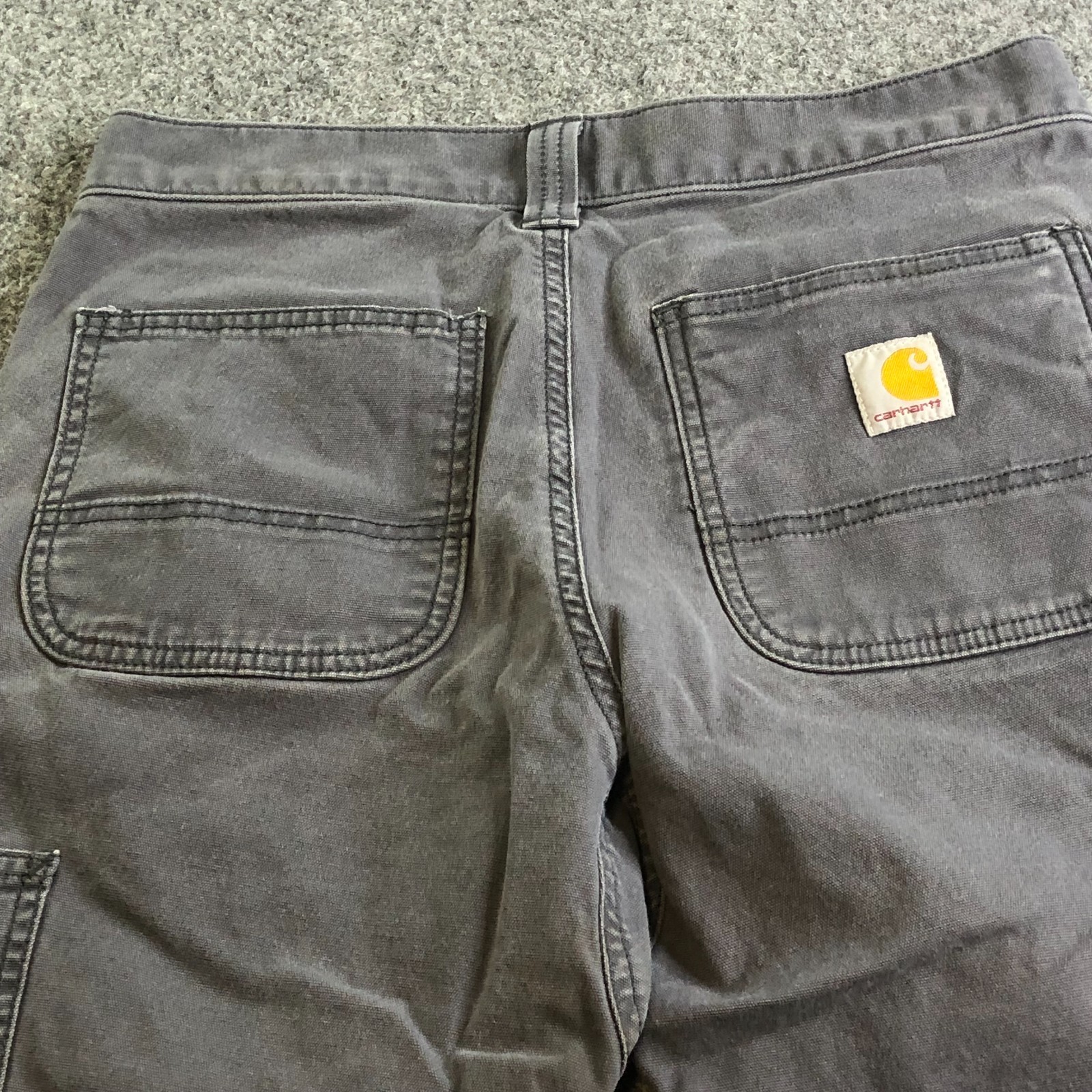 Carhartt Double Knee Pants Mens 30×30 Blue Distressed Relaxed Flex Grunge Baggy