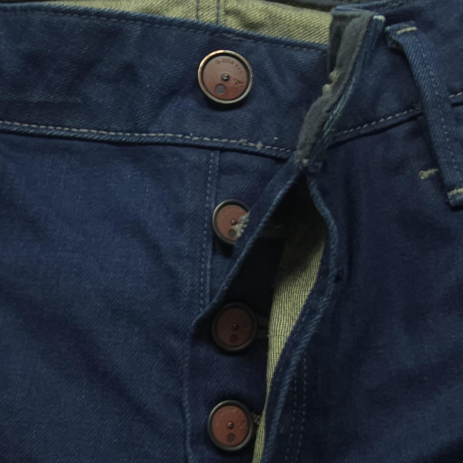 G-Star Raw Mens Jeans 33×32 Blue Button Fly Arc Zip 3D Slim Zip Pocket Tapered