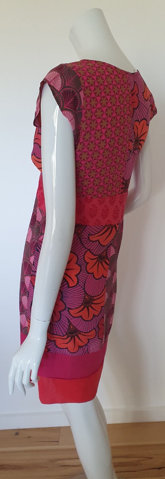 Boom Shankar Sz 8 Dress S/Sleeve Boho Printed 100% Cotton