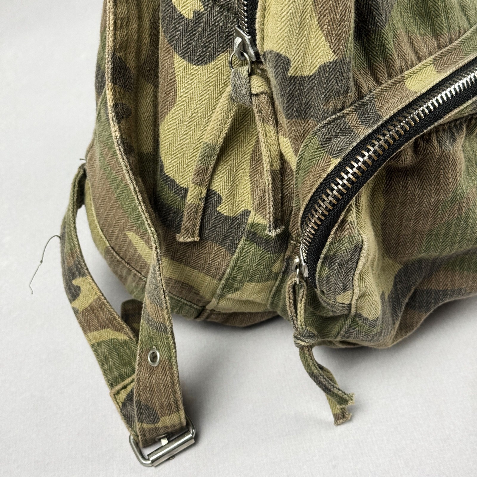 Vintage Seven Stars Camo Backpack Military Army Canvas Rucksack Y2K Streetwear