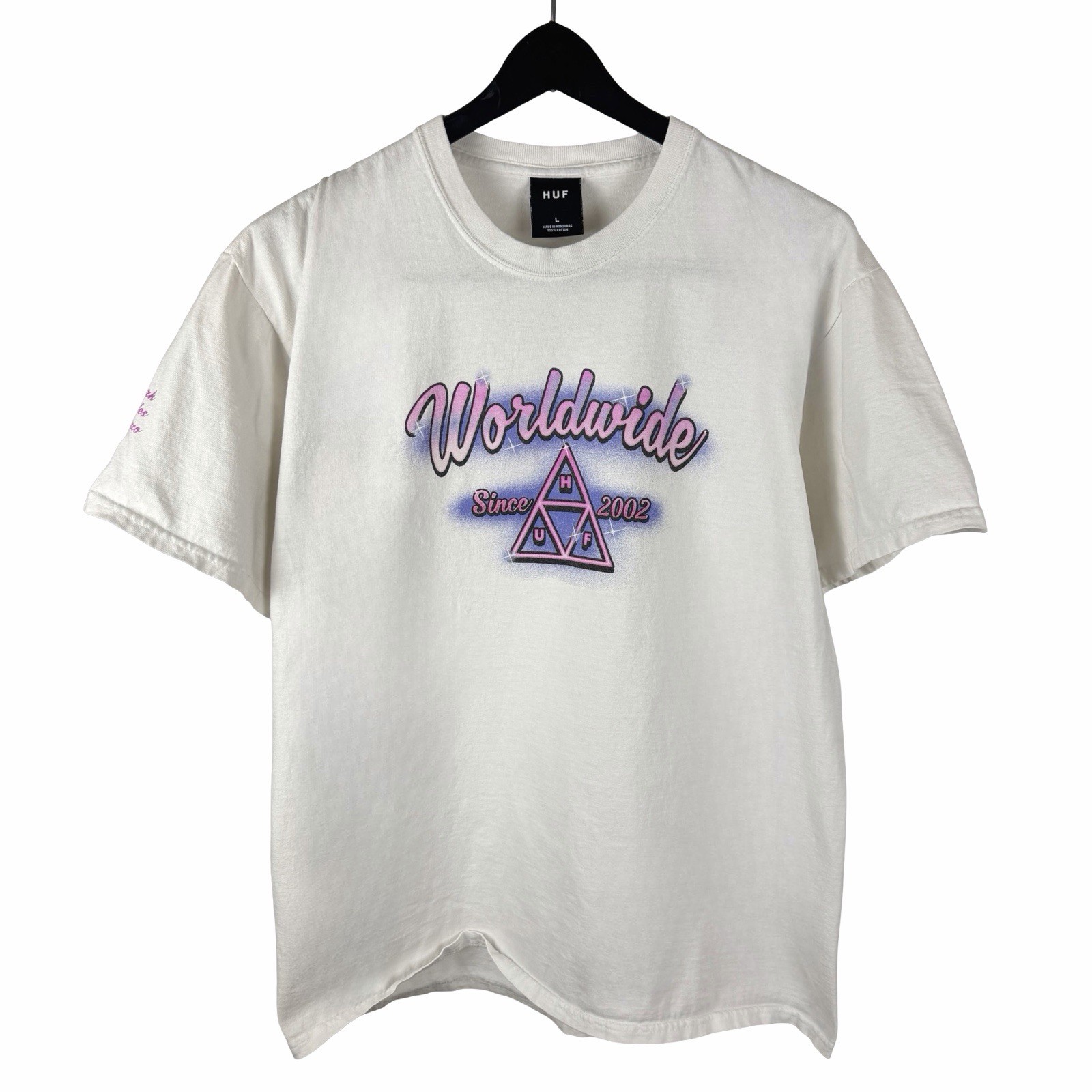 Mens Y2K HUF Worldwide Skate Streetwear New York Graphic Shirt Size L