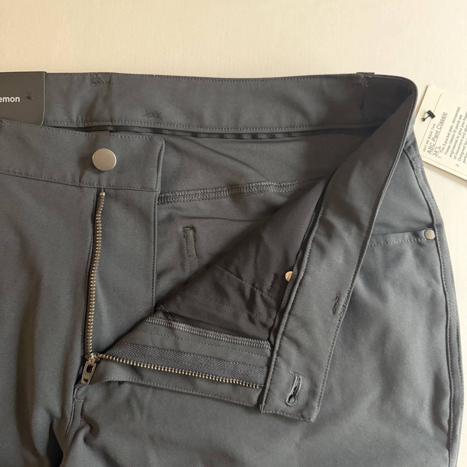 Lululemon ABC Pants Men 36×34 Obsidian Classic Fit Warpstreme Performance