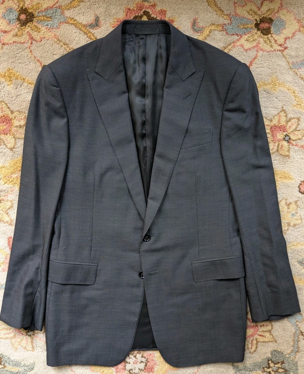 Ralph Lauren Black Label Italy Gray Nailhead Suit 40R 31×31 Full Canvas Wool